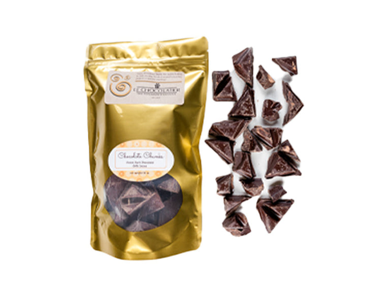 64% Dark chocolate, some dairy, not used for lactose sensitive and vegan recipes. Great for molds.