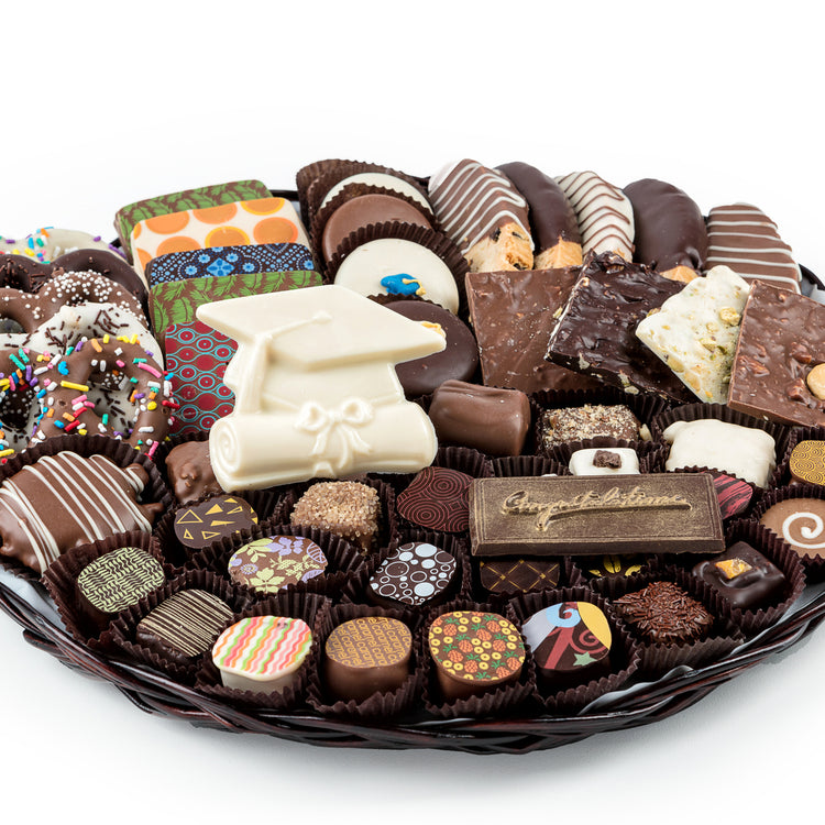 Graduation Chocolate Combo Platter - 12 Inch Round