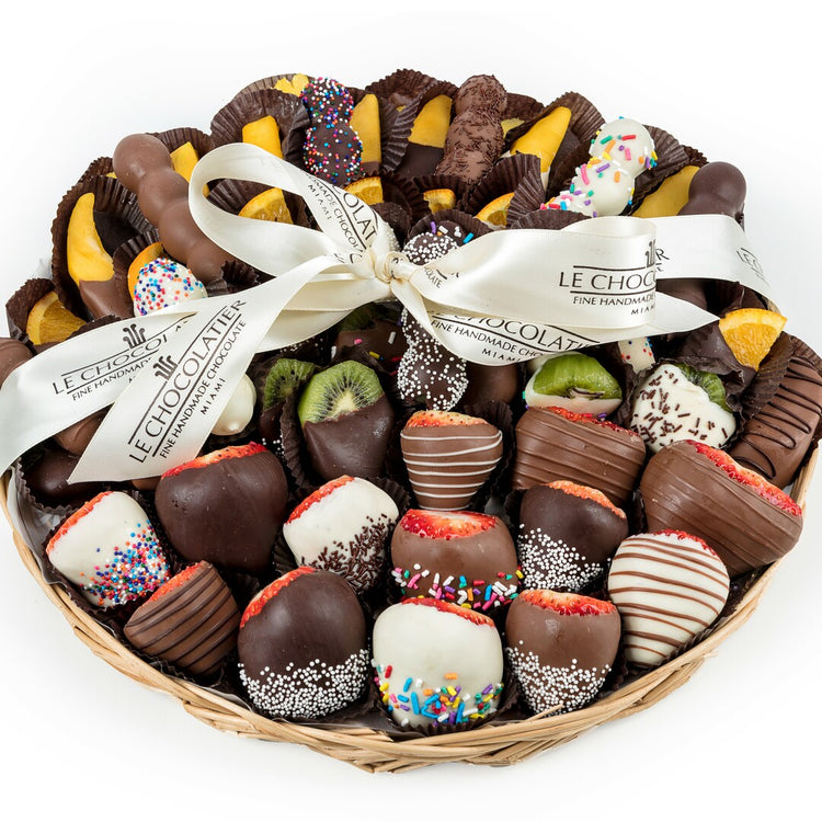 Passover Chocolate Dipped Fresh Fruit Platter - 14 inch (Local Delivery Only)