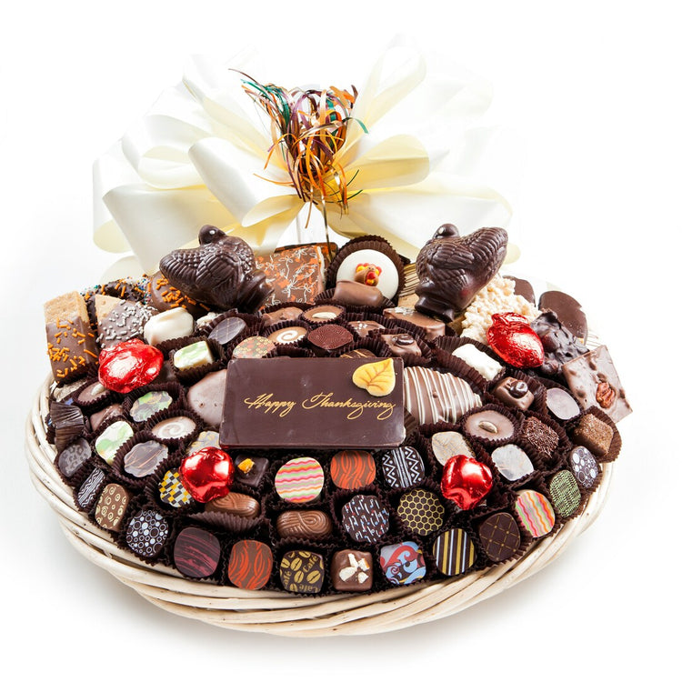 Thanksgiving Chocolate Celebration Basket - 18 Inch Round