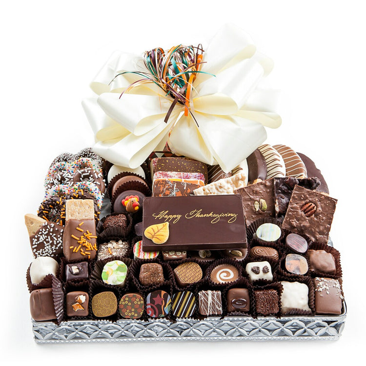 Thanksgiving Silver Chocolate Gift Basket - Large