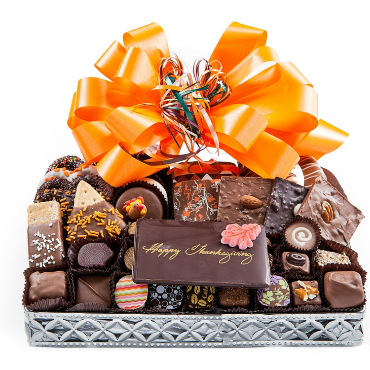 Thanksgiving Silver Chocolate Gift Basket - Medium