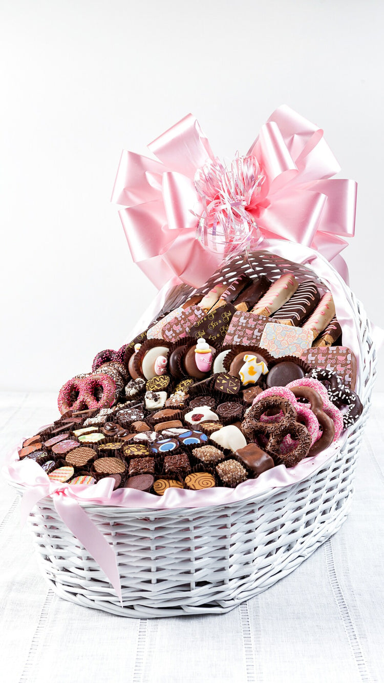 Large Baby Bassinet Of Chocolate Delights