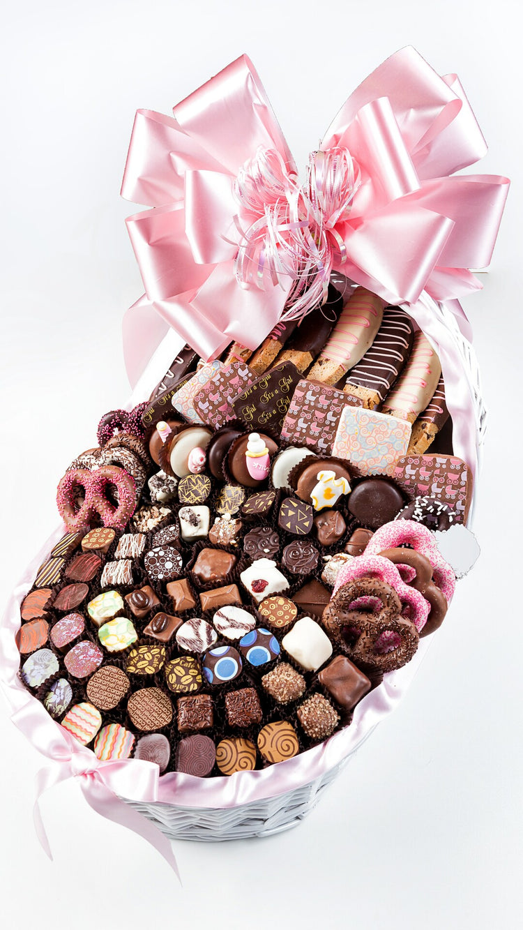 Large Baby Bassinet Of Chocolate Delights