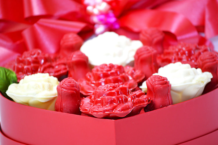 Chocolate Flower Bouquet Heart Box
