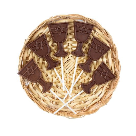 Passover Chocolate Wine Cup Pops - 6 Per Unit