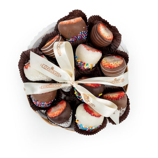 12 Piece Chocolate Dipped Strawberry Platter (Local Delivery Only)