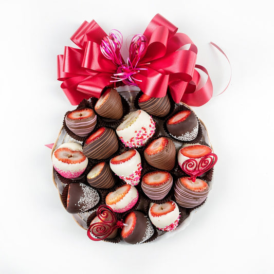 Chocolate Dipped Strawberry platter - 18 Count (Local Delivery Only)