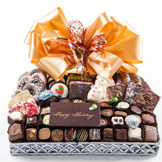 Christmas Holiday Silver Gift Basket - Large