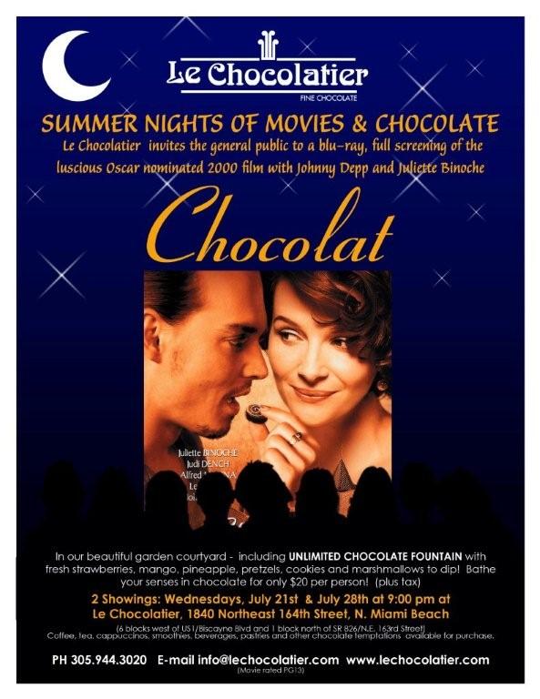Poster of Summer Night Movies Event at Le Chocolatier