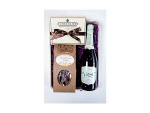 12pc Symphony of Flavors Truffles, 8-pc box of choco Covered Pretzels, & a bottle of Prosecco wine.